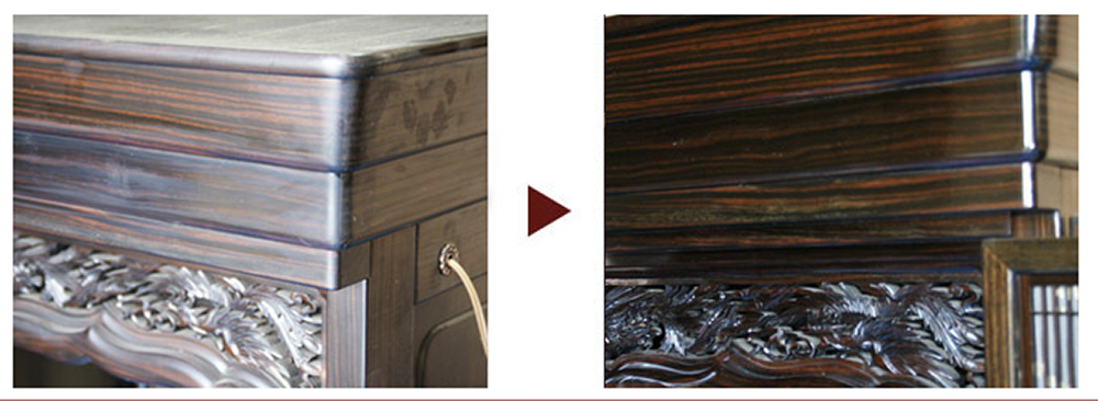 唐木仏壇のクリーニング